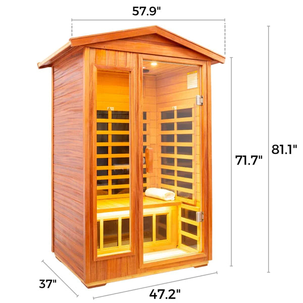 wearwell-902vt 2 person outdoor infrared sauna