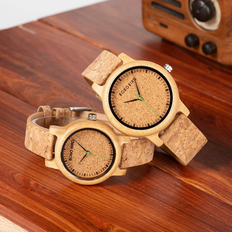 BOBO BIRD Simple Design Couple Watch Wood Wristwatch Men Women Customized Text on Box Lovers Gift Anniversary Christmas Gifts