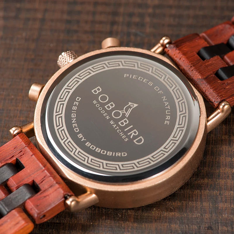 Bobo Bird Men's Watches Men Quartz Wristwacth Chronograph Watch For Men Male Stopwatch Custom Male Watches Father's Day Gift