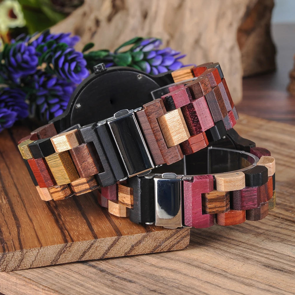 Reloj Mujer BOBO BIRD Wooden Couple Watch Men Women Valentine Birthday Anniversary Custom Wristwatch Special gift dropshipping