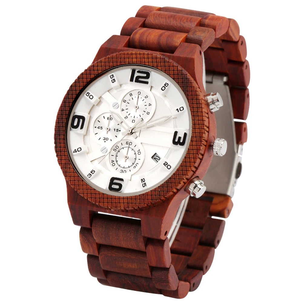 Top Luxury Full Wood Watches Men Male Watch Fashion Wooden Band Wristwatches Unique Calendar Clock Gifts Dropship Reloj Hombre