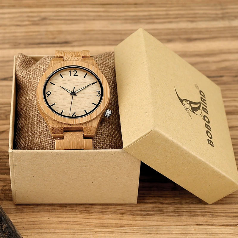 BOBO BIRD Wood Watch Men Bamboo Wooden Watches relogio masculino Japan Movement Clock Timepiece Personalized Gift Dropshipping