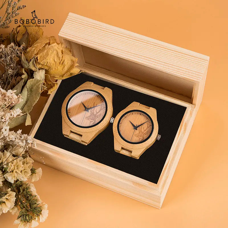 Couple Watch  こうのたろうTaro Kono Minister BOBOBIRD Wood Watch Men Wristwatch Customized Gift Lovers Anniversary Gifts in Wooden Box
