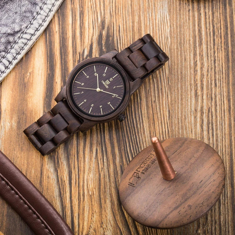 UWOOD Wood Watch Men Quartz Watches Man Retro Raw Sandal Wooden Watches For Husband Gift Bamboo Watch Vingate Wrist Watches