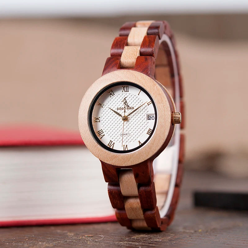 reloj mujer BOBO BIRD Women Watches Japan Movement Timepieces Wooden Band Quartz Wood Watch for Women  C-M19