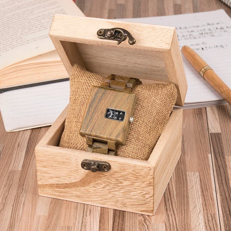 BOBO BIRD New Design Watch Men Ebony Wooden Delicate Square Timepiece Relogio Masculino Birthday Gift to him Drop Shipping J-R23