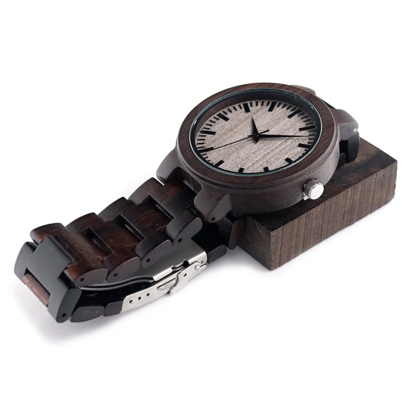 BOBOBIRD C30 Ebony Wood Watches For Mens Watches Top Brand Luxury Quartz Watches With Gift Box