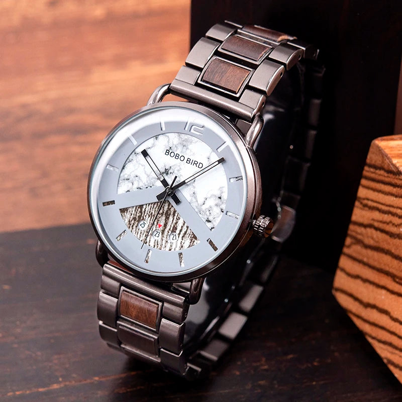 BOBO BIRD Men Watch Auto Date Luxury Wood Chronograph New Design Special Watches Great Gifts Custom Clock Dropshipping C-nR30