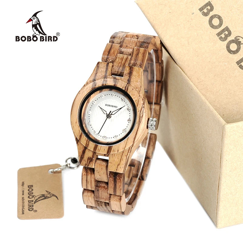 BOBO BIRD Women's Watches Luxury Woman Wood Watch Women Wooden Quartz Wristwatches For Women relogio feminino Ladies WatchC-O29