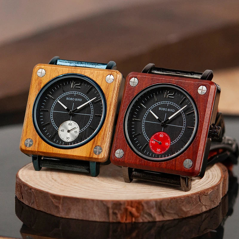BOBO BIRD Top Luxury Wood Watches Men Quartz Wristwatch Timepiece New Design Best relogio masculino In Gift Box L-R14