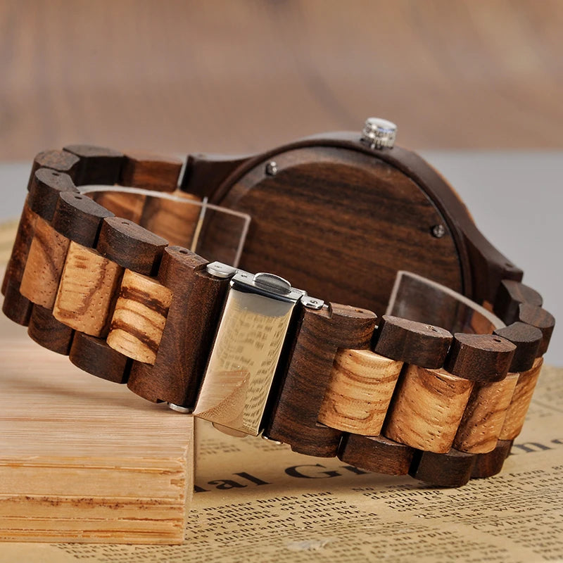 Custom LOGO Printing Your Own Photo Men Watch Unique Bamboo Wood Wristwatch Anniversary Christmas Gift For Lovers and Families