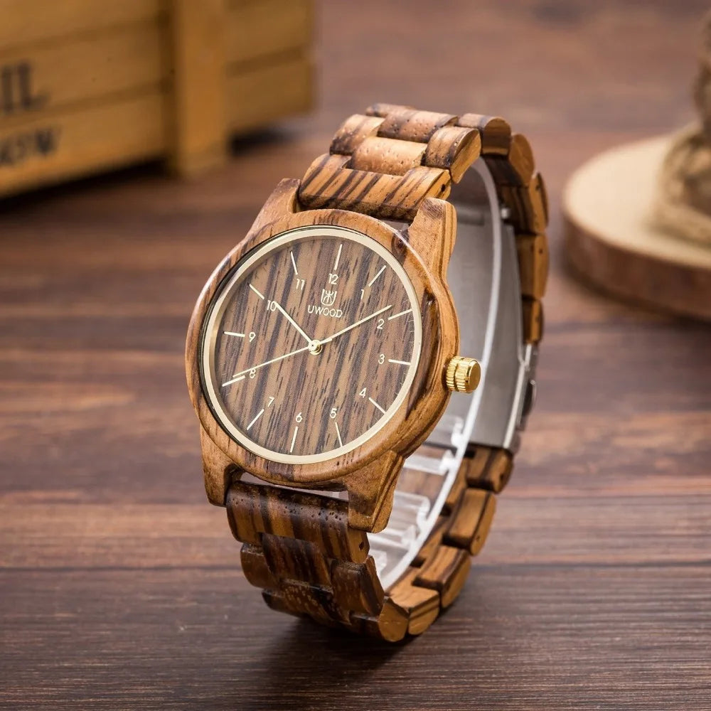 UWOOD Wood Watch Men Quartz Watches Man Retro Raw Sandal Wooden Watches For Husband Gift Bamboo Watch Vingate Wrist Watches