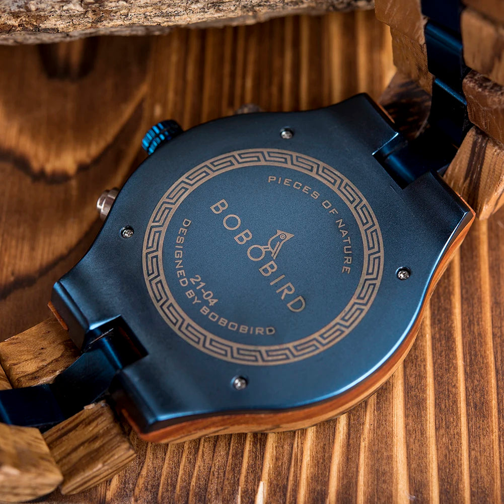 BOBO BIRD Wood Watch Men Luxury Stylish Watches Timepieces Chronograph Military Quartz relogio masculino Dropshipping Customized