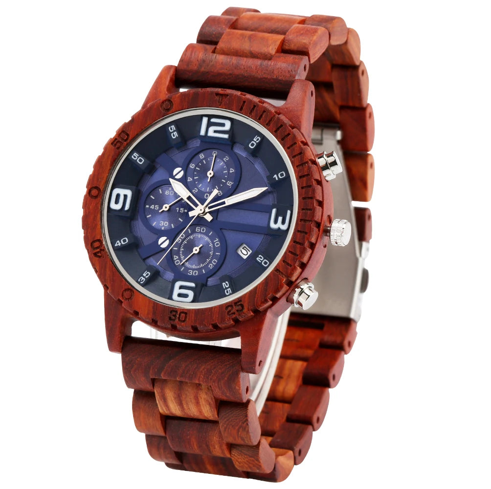 Top Luxury Full Wood Watches Men Male Watch Fashion Wooden Band Wristwatches Unique Calendar Clock Gifts Dropship Reloj Hombre