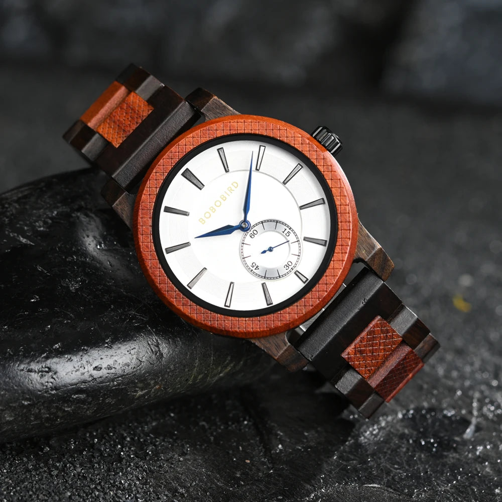 Men's Watch BOBO BIRD Wooden Simplicity Color Contrast Unique Wristwatch Welcome Customized & Dropshipping