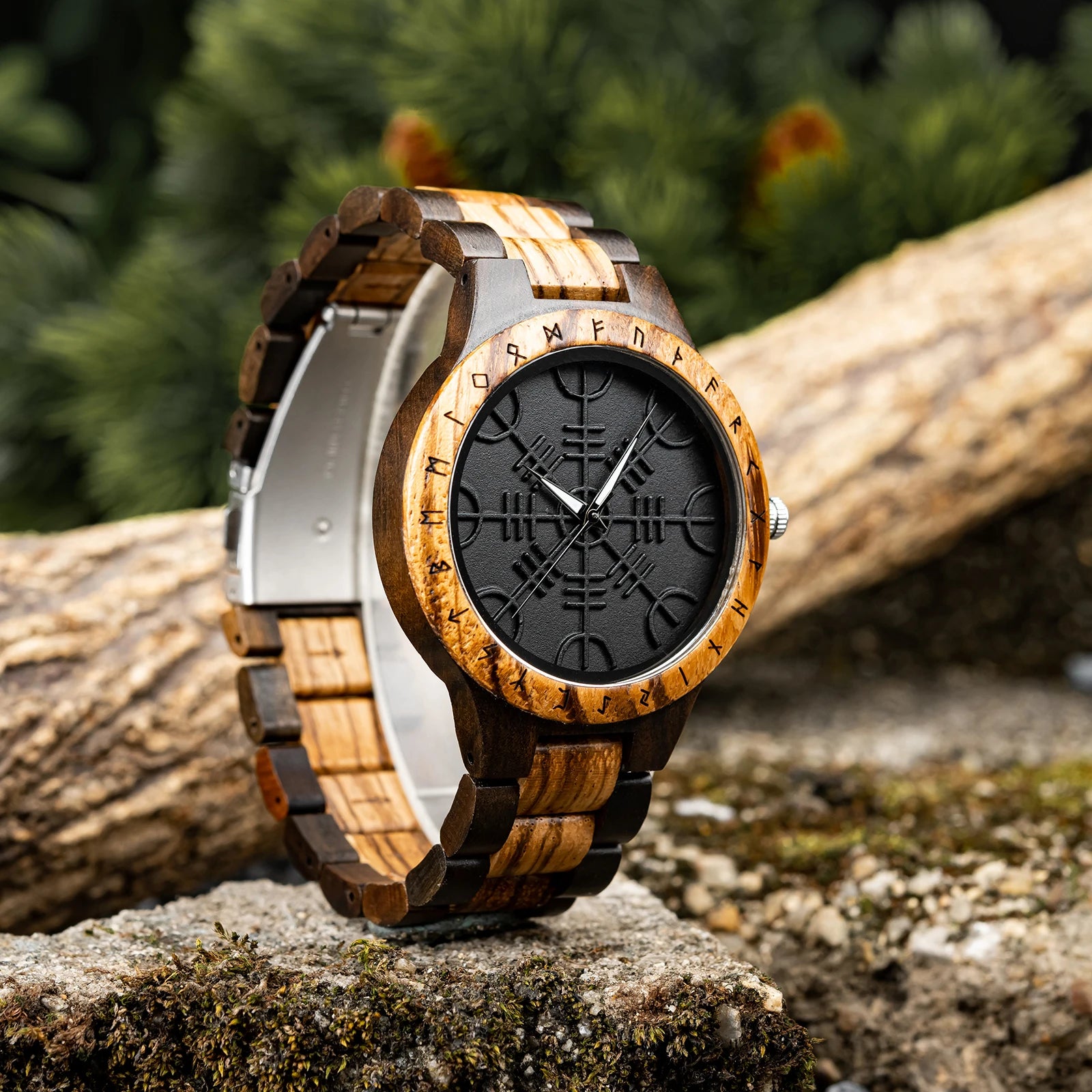 BOBO BIRD Wood Waterproof Watches Relogio Masculino Watch for Men Viking Warriors Symbol Relojes Para Hombre часы мужские