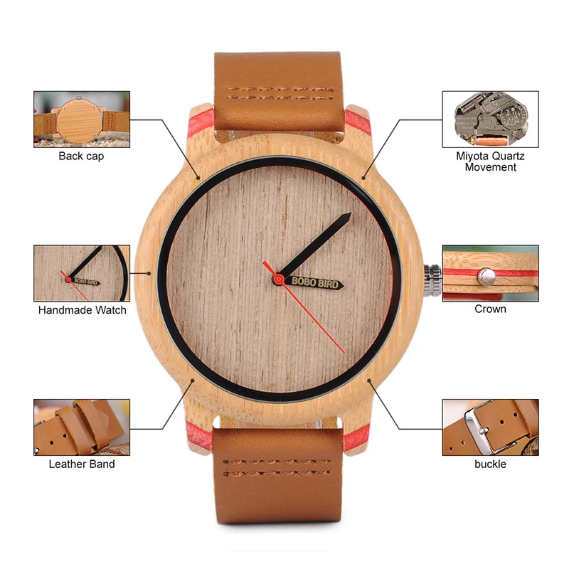 BOBO BIRD Wood Watch for Men and Women Unisex Lightweight Handcrafted Quartz Bamboo Watches 2023 Free Shipping