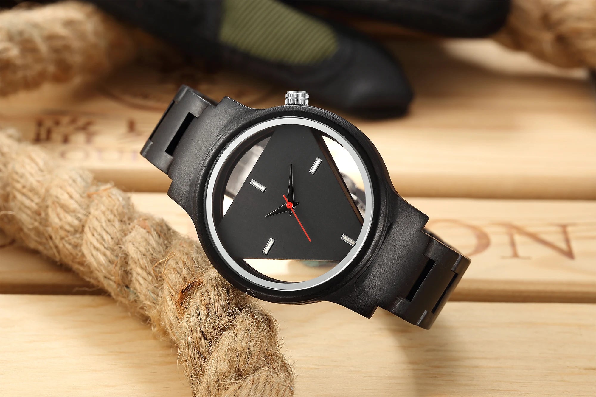 Unique Hollow Dial Men Women Natural Wood Watch with Full Wooden Bamboo Bangle Quartz Wristwatch Novel Handmade Clock Gifts Item