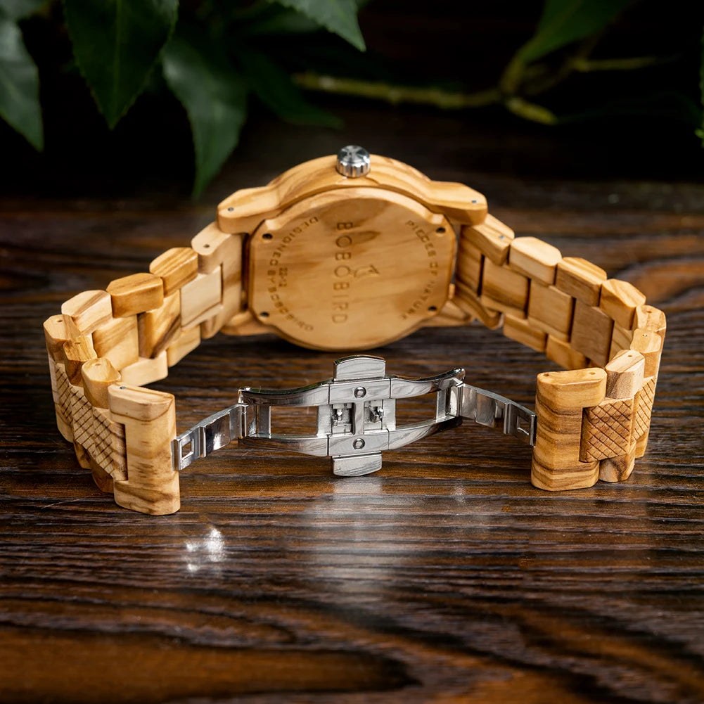 BOBO BIRD Wood Watch Men Luxury Stylish Quartz Watches Engraved Wooden Timepieces Chronograph Wristwatch Male Clock Custom Gift