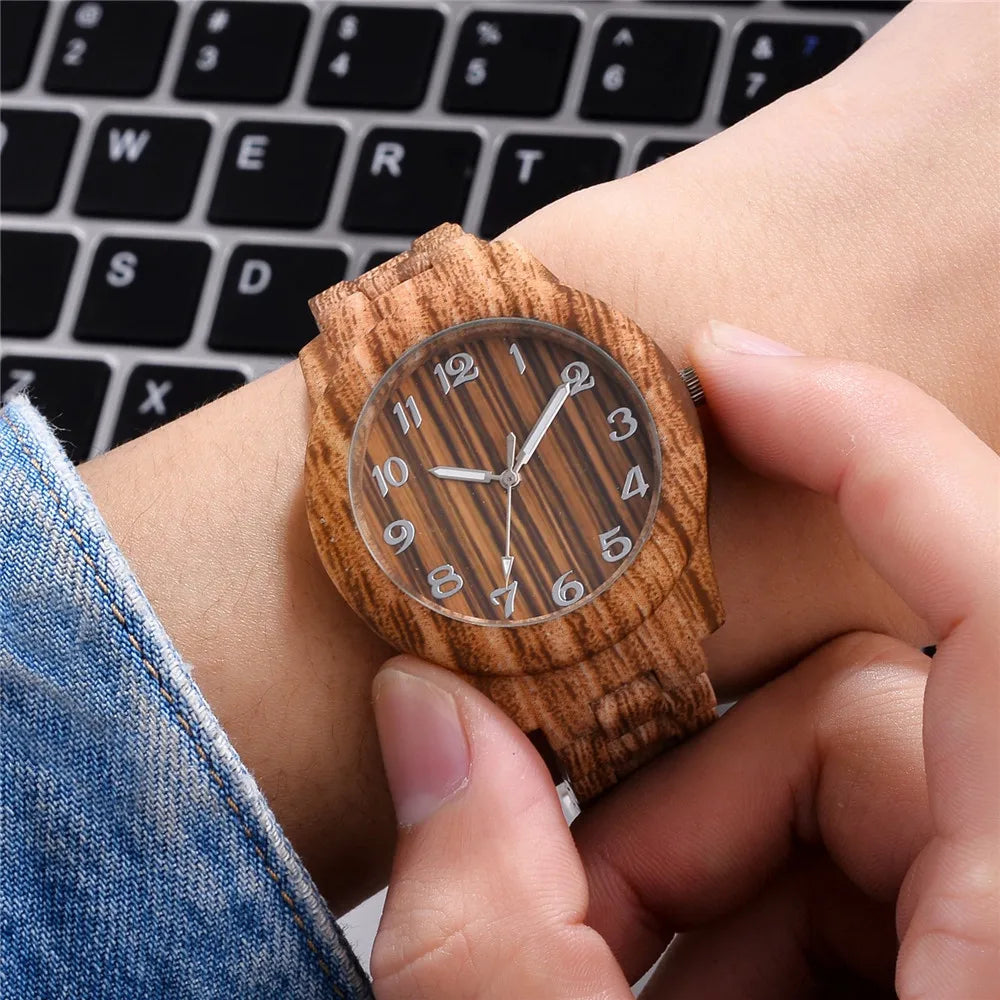 Women Wood Watch Luxury Imitation Wooden Watch Vintage Acrylic Strap Band Quartz Wood Color Watch Female Simple Clock