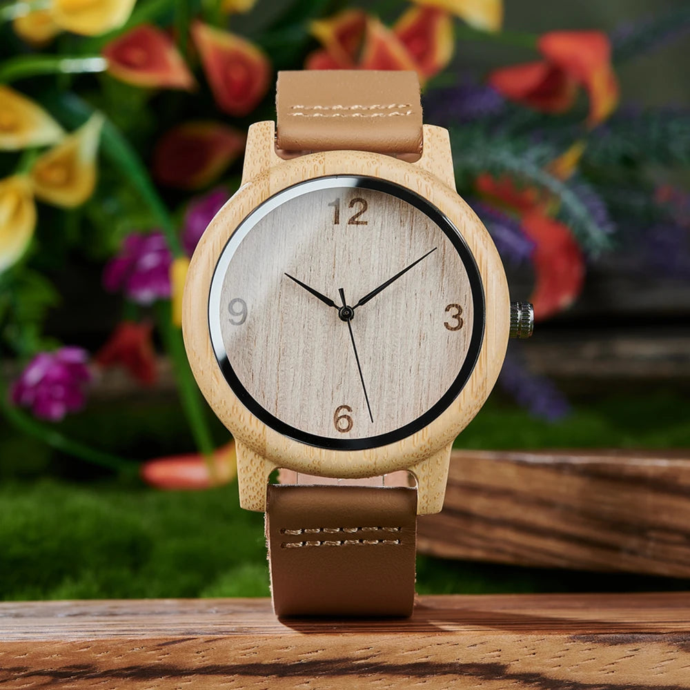 BOBO BIRD Relojes Watches for Men and Women Bamboo Watch Japanese Quartz Movement With Colorful Bracelet Free Gift Drop Shipping